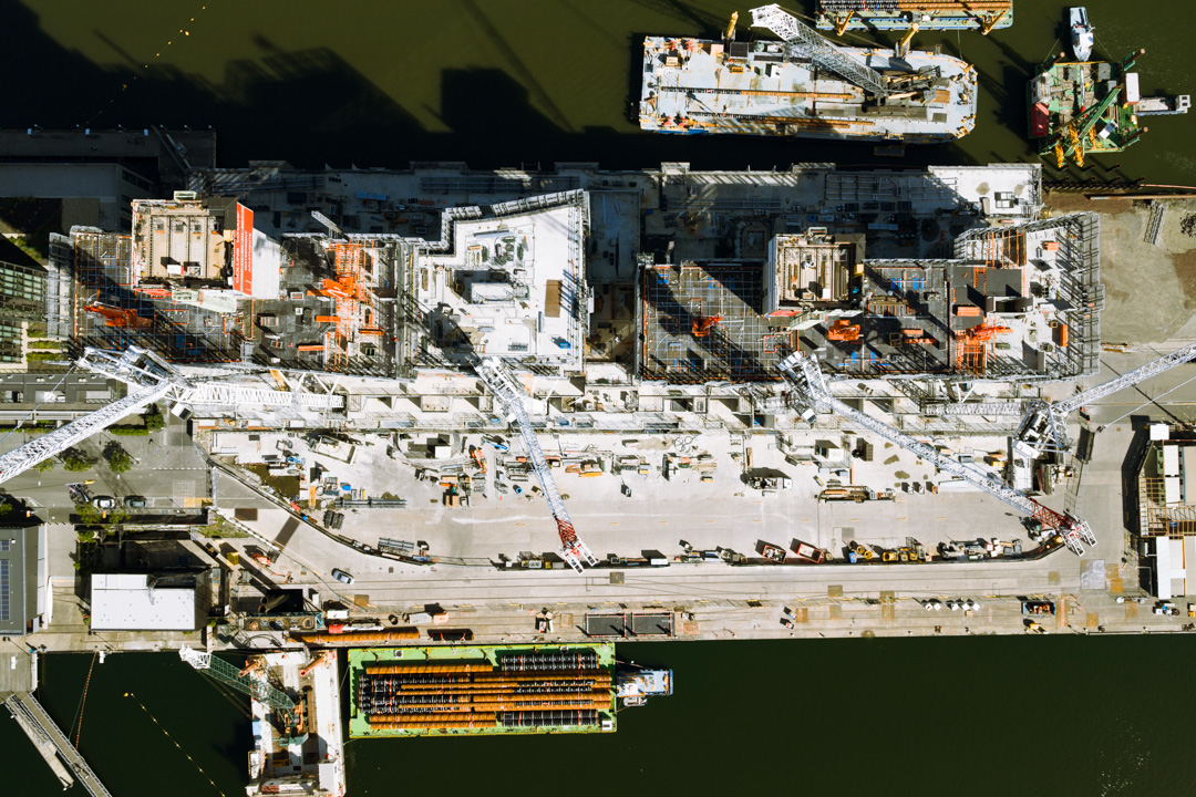 Aerial construction site documentation