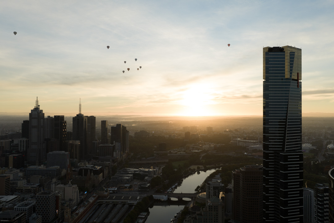 Aerial dusk and night cinematography